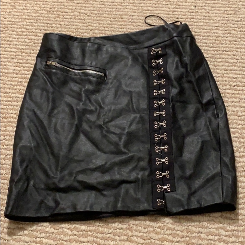 Leather mini skirt